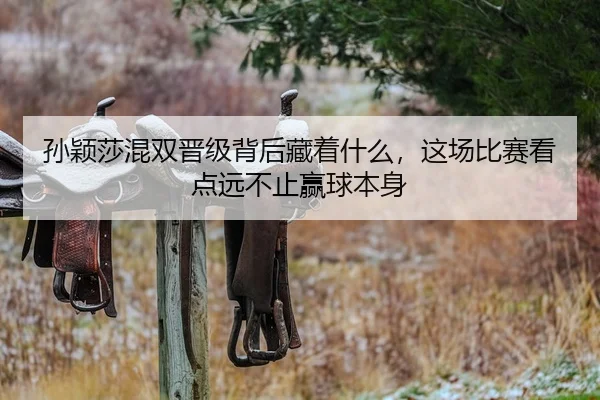 孙颖莎混双晋级背后藏着什么，这场比赛看点远不止赢球本身